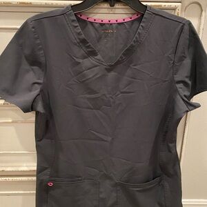 Stylish Gray Women's Scrub Top